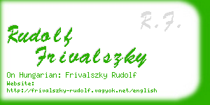 rudolf frivalszky business card